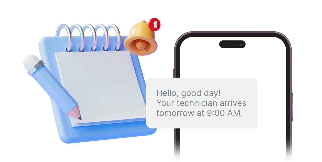 Housecall Pro jobs automation with Chatavise SMS reminders